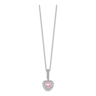 Sterling Silver CZ Heart Necklace & Earring Set – view 3