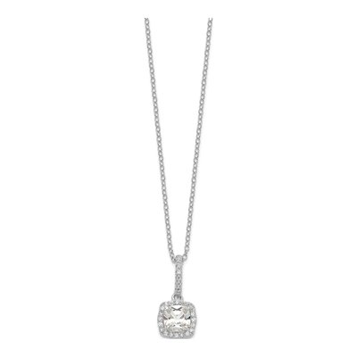 Sterling Silver CZ Necklace & Stud Earrings Set – view 3