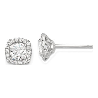 Sterling Silver CZ Necklace & Stud Earrings Set – view 4