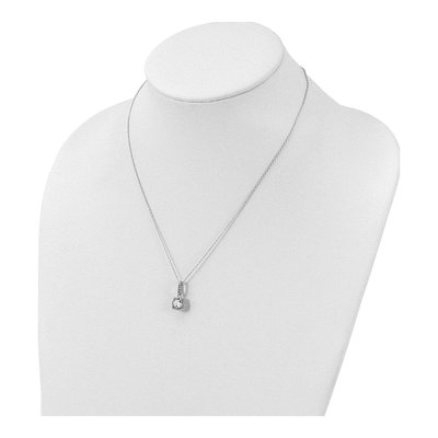 Sterling Silver CZ Necklace & Stud Earrings Set – view 5