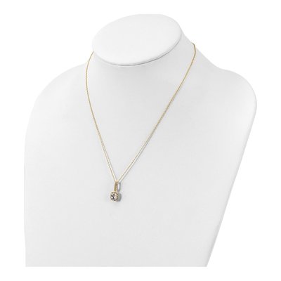 Sterling Silver Gold-Tone CZ Necklace & Earring Set – view 4