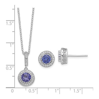 Sterling Silver CZ Necklace & Earrings Set – view 7