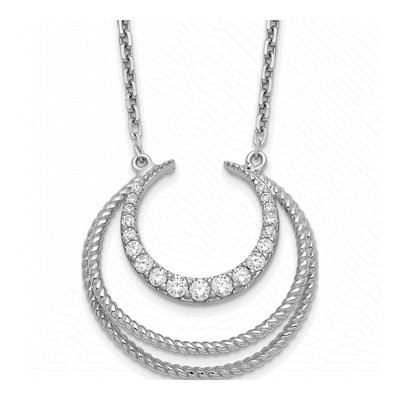 Sterling Silver CZ Fancy Necklace