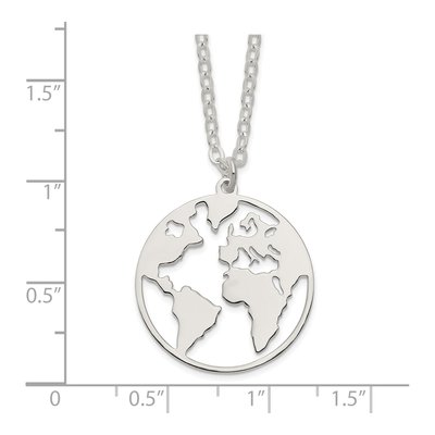 Sterling Silver World Necklace – view 3