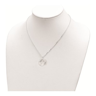 Sterling Silver World Necklace – view 4