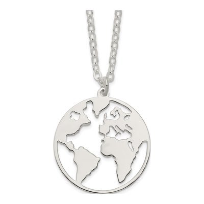 Sterling Silver World Necklace