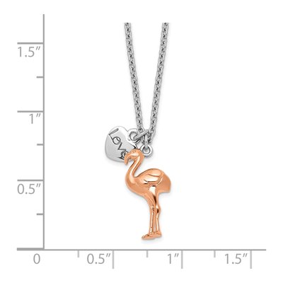 Rose Gold-Plated Sterling Silver Flamingo Heart Necklace – view 3