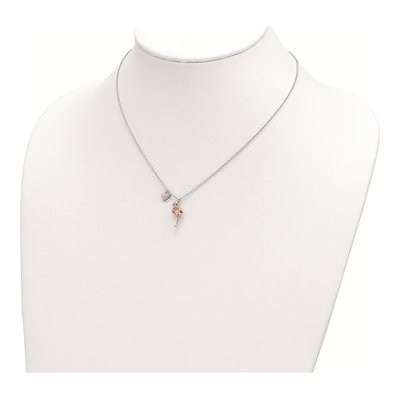 Rose Gold-Plated Sterling Silver Flamingo Heart Necklace – view 4
