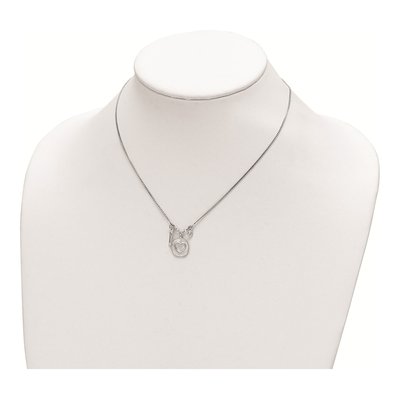 Sterling Silver CZ Heart Pendant Necklace – view 4