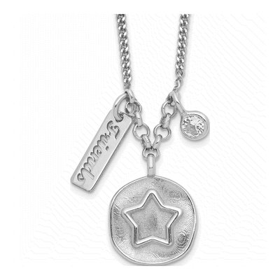 Sterling Silver CZ Star Friends Necklace