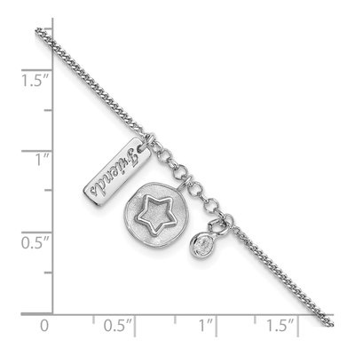 Sterling Silver CZ Star Friends Station Bracelet – view 2