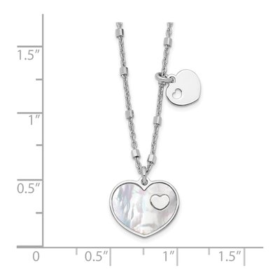 Sterling Silver Mother of Pearl Heart Pendant Necklace – view 3