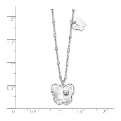 Sterling Silver Mother of Pearl Butterfly Necklace – view 3