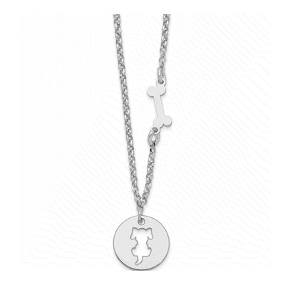 Sterling Silver Puppy Bone Necklace