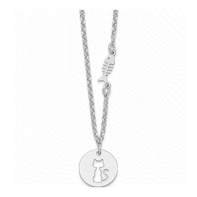 Sterling Silver Kitty Fish Necklace