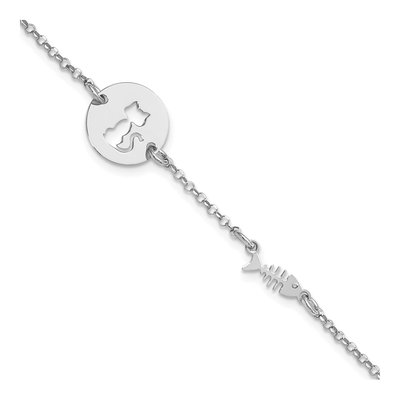 Sterling Silver Kitty Fish Bracelet