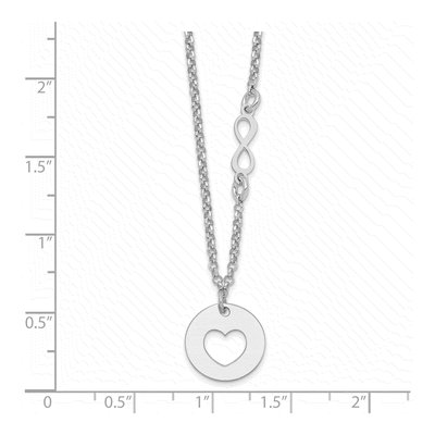 Sterling Silver Heart Infinity Pendant Necklace – view 3