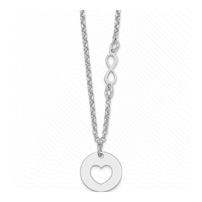 Sterling Silver Heart Infinity Pendant Necklace