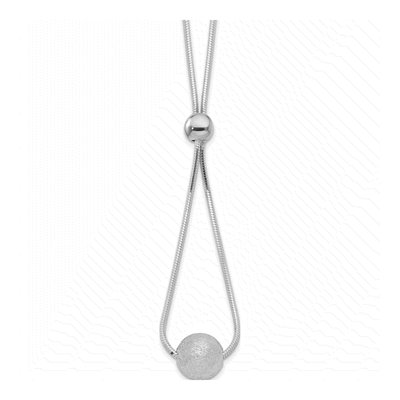 Sterling Silver Diamond-Cut Beaded Necklace