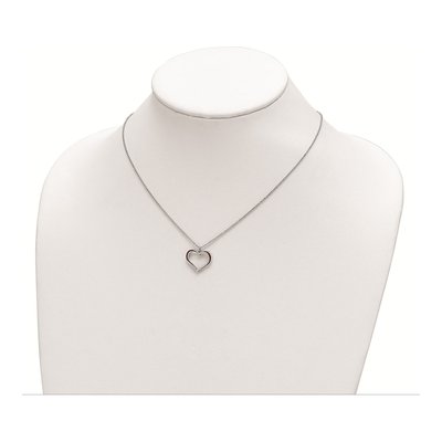 Sterling Silver Red Enamel Heart Pendant Necklace – view 4