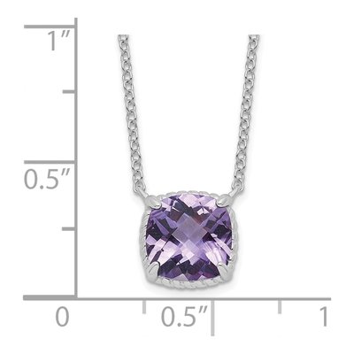 Sterling Silver Amethyst Square Necklace – view 3
