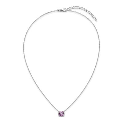 Sterling Silver Amethyst Square Necklace – view 5