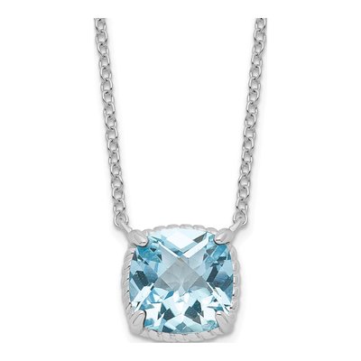 Sterling Silver Swiss Blue Topaz Necklace