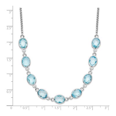 Sterling Silver Swiss Blue Topaz Necklace – view 3