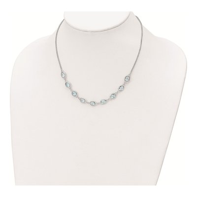 Sterling Silver Swiss Blue Topaz Necklace – view 4