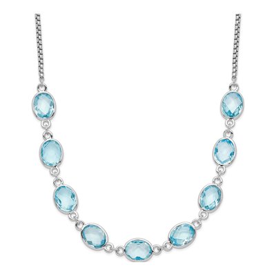 Sterling Silver Swiss Blue Topaz Necklace