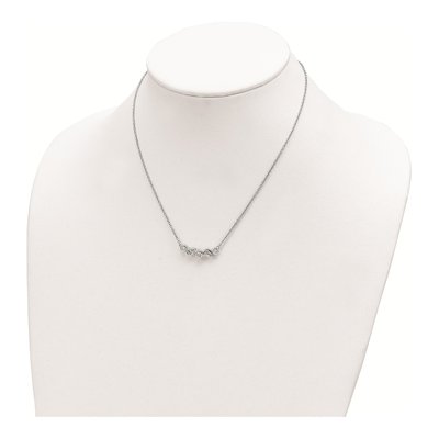 Sterling Silver Sky Blue Topaz & CZ Rh-Plate Necklace – view 4