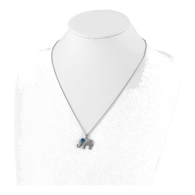 Sterling Silver & 14K Gold Sky Blue Topaz Elephant Necklace – view 5