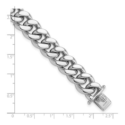 Men's Sterling Silver 12.4mm Curb Chain Bracelet – view 5