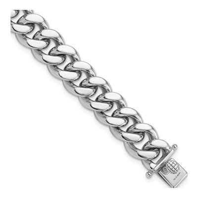 Men's Sterling Silver 12.4mm Curb Chain Bracelet