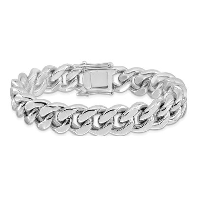 Men's Sterling Silver 14.5mm Curb Chain Bracelet – view 4
