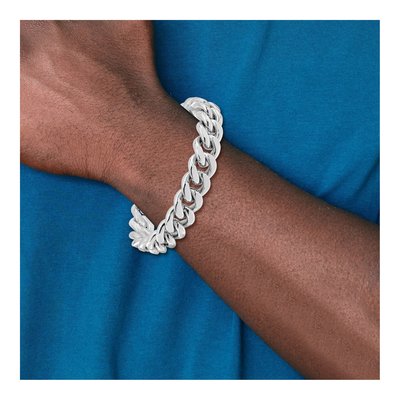 Men's Sterling Silver 14.5mm Curb Chain Bracelet – view 6