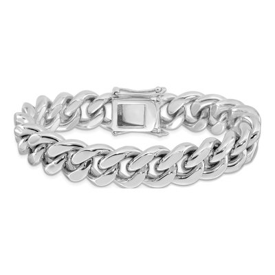 Men's Sterling Silver 15.5mm Curb Chain Bracelet – view 4