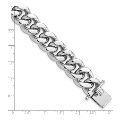 Men's Sterling Silver 15.5mm Curb Chain Bracelet – view 5