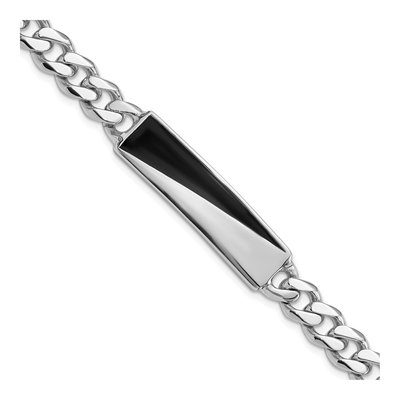 Sterling Silver Enamel Bar Bracelet
