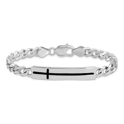 Sterling Silver Enamel Cross Bracelet – view 4