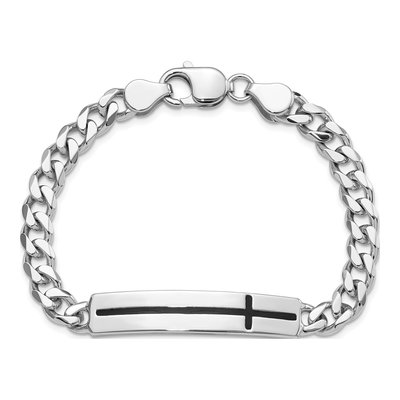 Sterling Silver Enamel Cross Bracelet – view 5