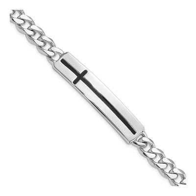 Sterling Silver Enamel Cross Bracelet