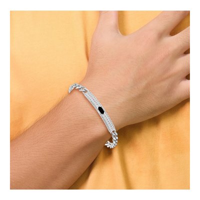 Sterling Silver Enameled Bar Bracelet – view 7