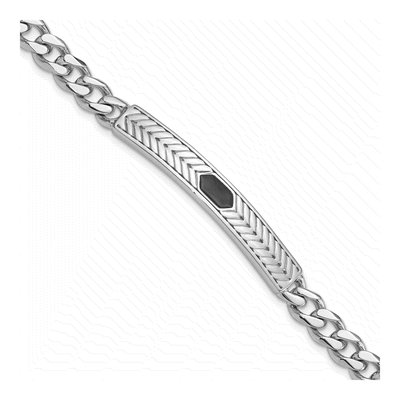 Sterling Silver Enameled Bar Bracelet