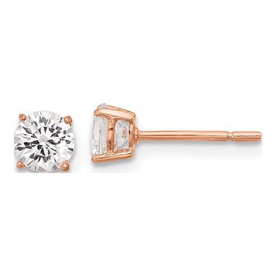 Sterling Silver Rose-Tone CZ Bracelet & Earring Set – view 3
