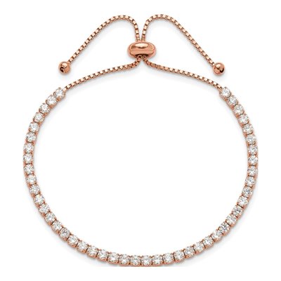 Sterling Silver Rose-Tone CZ Bracelet & Earring Set – view 5