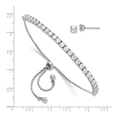 Sterling Silver CZ Bracelet & Earring Set – view 6