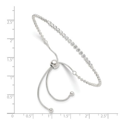 Sterling Silver CZ Adjustable Snake Bracelet – view 4