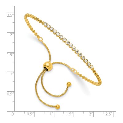 Gold-Plated Sterling Silver CZ Adjustable Bracelet – view 4