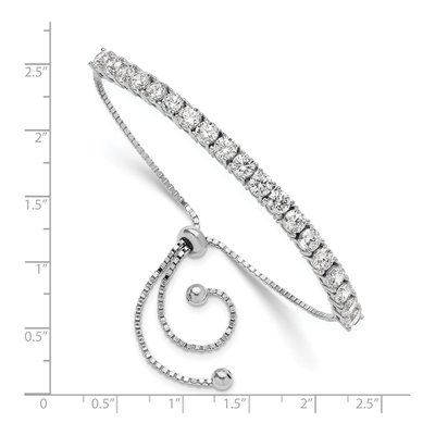 Sterling Silver CZ Adjustable Tennis Bracelet – view 4